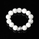 4MM Round Natural Howlite Beaded Stretch Rings(VM0712-11)-1