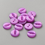 Resin Buttons, 2-Hole, Flat Round, Orchid, 11.5x2.5mm, Hole: 1.8mm(BUTT-WH20002-13D)