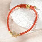 Adjustable Nylon Cord Bracelets, Brass Micro Pave Cubic Zirconia Letter Charms Jewelry for Women Men, Rack Plating, Long-Lasting Plated, Letter R, 1/8 inch(0.3cm), Inner Diameter: 2-5/8 inch(6.6cm)(X-BJEW-C096-01G-18)