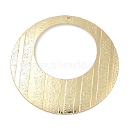 Rack Plating Brass Big Pendants, Long-Lasting Plated, Lead Free & Cadmium Free, Round Ring Charms, Real 18K Gold Plated, 51x1mm, Hole: 1.2mm(KK-G515-56G)