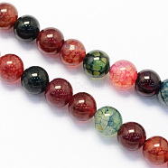 Round Natural Agate Beads Strands, Dyed, 6mm, Hole: 1.5mm, about 63pcs/strand, 15.7 inch(G-S120-6mm)