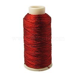 Metallic Thread, Embroidery Thread, 9-Ply, Red, 0.8mm, about 328.08 yards(300m)/roll(MCOR-G001-0.8mm-11)