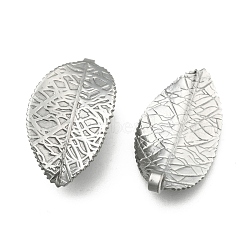304 Stainless Steel Leaf Pendants, Stainless Steel Color, 28x17.5x1mm, Hole: 3mm(STAS-S040-07P)