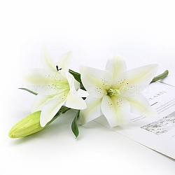 Imitation Leather Artificial Lily, for Wedding Aisle Centerpieces Table Confetti Party Favors Home Decoration, Honeydew, 410mm(PW-WGFA2FB-07)