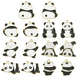 14Pcs 7 Styles Alloy Enamel Pendants, Panda Charms, Golden, 23~27x20~28x1.5mm, Hole: 1.7~2mm, 2pcs/style
(FIND-FS0001-98)