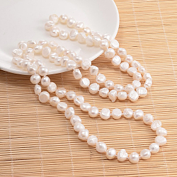 Natural Pearl Nuggets Beaded Necklace, Seashell Color, 62.9 inch(NJEW-P126-B-01E-01)
