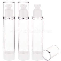 Plastic Empty Refillable Airless Pump Bottle, Travel Lotion Foundation Containers, Column, White, 3.9x19.9cm, Capacity: 120ml(4.06fl. oz)(AJEW-WH0258-866)