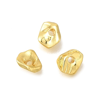 Rack Plating Alloy Spacer Beads, Long-Lasting Plated, Lead Free & Cadmium Free, Nuggets, Golden, 6x5x2mm, Hole: 1.2mm