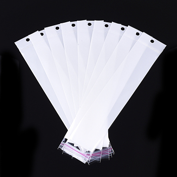 Pearl Film Cellophane Bags, OPP Material, Self-Adhesive Sealing, with Hang Hole, Rectangle, White, 31~31.2x5cm, Unilateral Thickness: 0.045mm, Inner Measure: 26~26.2x5cm