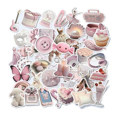 Pink Plastic Stickers