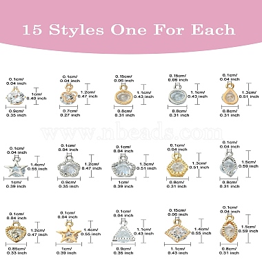 15pcs 15 Styles Alloy Charms(ZIRC-YW0001-11)-2