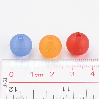 12mm Mixed Transparent Round Frosted Acrylic Ball Beads(X-FACR-R021-12mm-M)-4