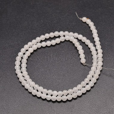 Chapelets de perle ronde en jade blanc naturel(G-G735-08-8mm)-2
