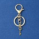 304 Stainless Steel Initial Letter Key Charm Keychains(KEYC-YW00004-09)-2