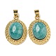 Natural Amazonite Oval Pendants(G-B079-02G-04)-1