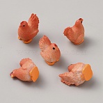 Resin 3D Hen Ornaments, Micro Landscape Display Decorations, Coral, 15x20x22.5mm(DJEW-WH0042-70A)