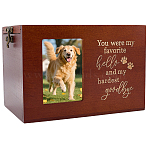Wooden Pet Memorial Urn Box with Photo Frame, Rectangle, Saddle Brown, 160x110x111mm(CON-WH0100-64A)