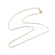 Brass Cable Chain Necklaces, with Lobster Claw Clasps, Real 18K Gold Plated, 18.7 inch(47.5cm)(X-MAK-E662-28G)