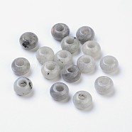 Gemstone European Beads, Import Labradorite, without Core, Large Hole Beads, Rondelle, Gainsboro, 14x8mm, Hole: 5mm(SPDL-D003-70)