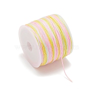 50M Segment Dyed Nylon Chinese Knotting Cord, for DIY Jewelry Making, Colorful, 0.8mm, about 54.68 Yards(50m)/Roll(NWIR-YW0001-05D)