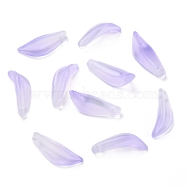 Transparent Glass Pendants, Petaline, Medium Purple, 21.5x8x5mm, Hole: 1mm(GLAA-B004-01D)