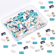 Olycraft 5 Colors Synthetic Turquoise Cabochons, Nail Art Decoration Accessories, DIY Crystal Epoxy Resin Material Filling, Rectangle, Mixed Color, 8x4x1.8mm, 125pcs/box(MRMJ-OC0002-13)