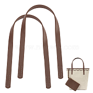 PU Imitation Leather Bag Handles, Sew on Bag Handles, Saddle Brown, 62.4x1.9x0.35cm, Hole: 1.6mm(FIND-WH0036-53F)