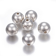CCB Plastic Beads, Round, Silver Color Plated, 13.5mm, Hole: 3mm(CCB-J035-008S-01)