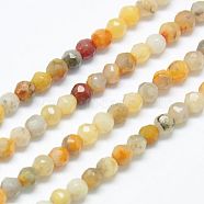 Natural Crazy Agate Beads Strands, Dyed, Faceted, Round, Colorful, 2mm, Hole: 0.5mm(G-J002-03J)
