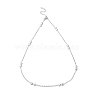 304 Stainless Steel Bowknot Link Chain Necklace, Stainless Steel Color, 17.48 inch(44.4cm)(NJEW-K249-07P)