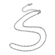 304 Stainless Steel Rope Chain Necklace for Men Women, Stainless Steel Color, 15.87 inch(40.3cm)(NJEW-YW0001-08)