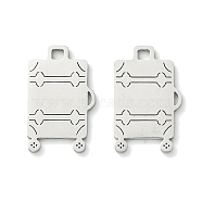 201 Stainless Steel Pendants, Laser Cut, Suitcase Charm, Stainless Steel Color, 17.5x10.5x1mm, Hole: 1.6x1.6mm(STAS-U003-23P)