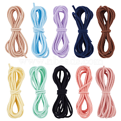 ARRICRAFT 20m 10 Colors Toweling Elastic Cords, Round, Mixed Color, 2.8mm, 2m/color, 1bag/box(OHAR-AR0001-06)