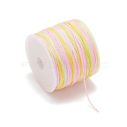 50M Segment Dyed Nylon Chinese Knotting Cord, for DIY Jewelry Making, Colorful, 0.8mm, about 54.68 Yards(50m)/Roll(NWIR-YW0001-05D)