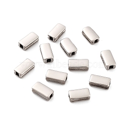 316 Surgical Stainless Steel Beads, Rectangle, Stainless Steel Color, 10x5x3.7mm, Hole: 2.5X2mm(STAS-K276-18P)