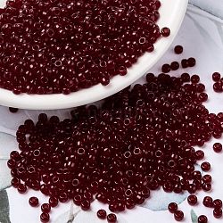 MIYUKI Round Rocailles Beads, Japanese Seed Beads, 8/0, (RR141) Transparent Ruby, 3mm, Hole: 1mm, about 422~455pcs/10g(X-SEED-G008-RR0141)