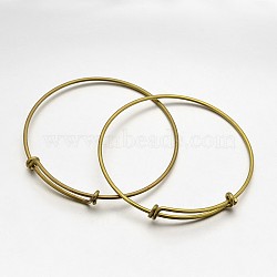 Adjustable Brass Bangles Making, Nickel Free, Antique Bronze, 2-1/2 inch(64mm)(X-BJEW-E218-01AB-NF)
