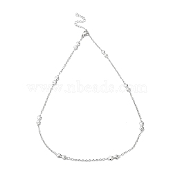 Non-Tarnish 304 Stainless Steel Bowknot Link Chain Necklace, Stainless Steel Color, 17.48 inch(44.4cm)(NJEW-K249-07P)