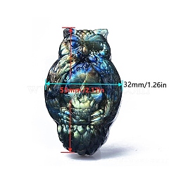 Natural Labradorite Carved Healing Figurines, Reiki Energy Stone Display Decorations, Owl, 55x32mm(PW-WG34565-05)