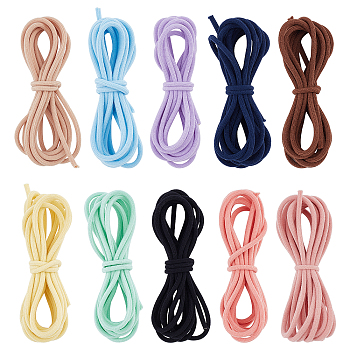 ARRICRAFT 20m 10 Colors Toweling Elastic Cords, Round, Mixed Color, 2.8mm, 2m/color, 1bag/box