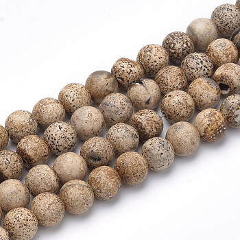 Dyed Natural Agate Beads Strands, Round, BurlyWood, 6~6.5mm, Hole: 1mm, about 63pcs/strand, 15.5 inch