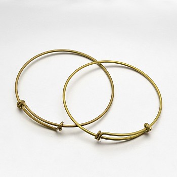 Adjustable Brass Bangles Making, Nickel Free, Antique Bronze, 2-1/2 inch(64mm)