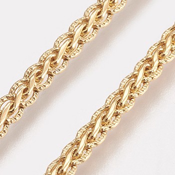 Brass Chain Necklaces Making, with Lobster Claw Clasps, Long-lasting Plated, Real 18K Gold Plated, 23.6 inch(60cm), 3mm