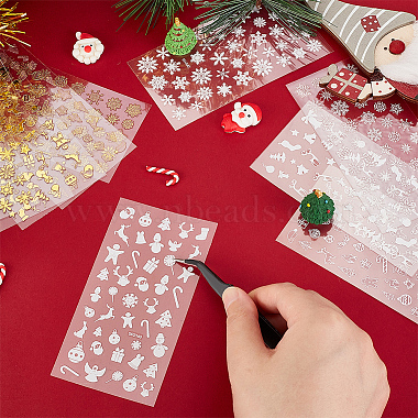 10 Sheets 10 Styles Christmas PET Self Adhesive Festive Stickers(STIC-OC0001-15)-3