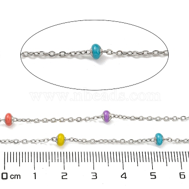 304 Stainless Steel Enamel Link Chains(AJEW-Z028-09P-09)-2