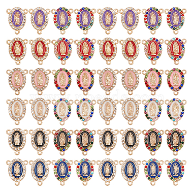 Mixed Color Oval Alloy+Enamel Links