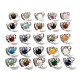 Natural & Synthetic Mixed Gemstone Sun & Moon Open Cuff Rings(RJEW-K241-01P)-1
