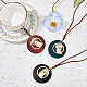 3Pcs 3 Colors Alloy Flat Round with Bird Pendant Necklaces Set with Faux Suede Cords(NJEW-FI0001-30)-5