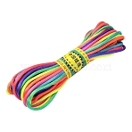 10M Segment Dyed Nylon Satin Rattail Cords, Beading Threads for Bracelet Jewelry Making Chinese Knot Macrame Craft, Colorful, 3mm, about 10.94 Yards(10m)/bundle(OCOR-YW0001-17)