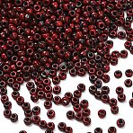 MIYUKI Round Rocailles Beads, Japanese Seed Beads, (RR4521) Opaque Dark Red Picasso, 8/0, 3mm, Hole: 1mm, about 2111~2277pcs/50g(SEED-X0055-RR4521)